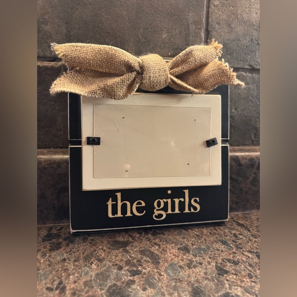 Other - The Girls Photo Frame with Bow Black and Cream